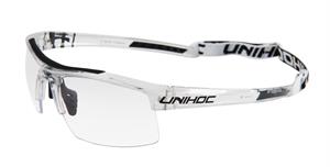 Sportsbriller - Unihoc floorball briller til unge - Energy junior, Krystal/Sort